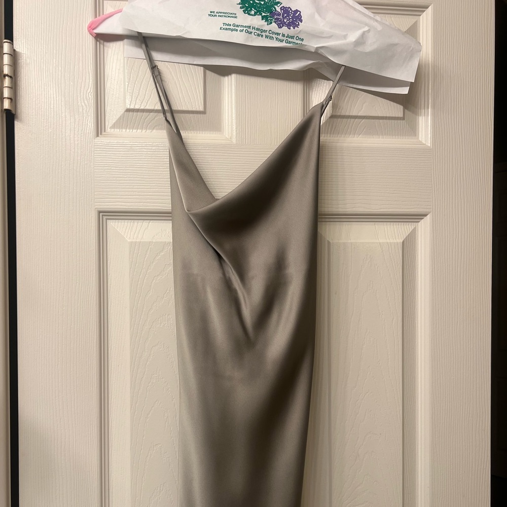 Green/Grey neutral bridesmaid dress
